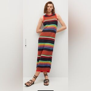 Mango knit cotton- blend dress